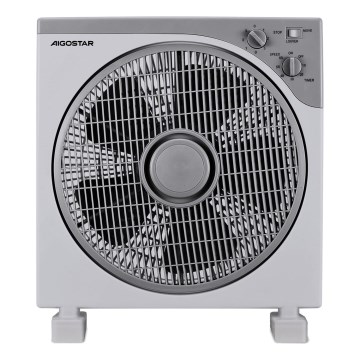 Aigostar - Podni ventilator 35W/230V promjer 30 cm bijela/siva