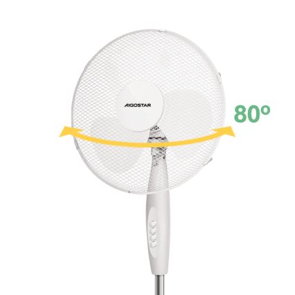 Aigostar - Podni ventilator 45W/230V 125 cm bijela