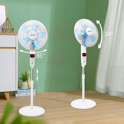 Aigostar - Podni ventilator 50W/230V 43 cm bijela + daljinski upravljač