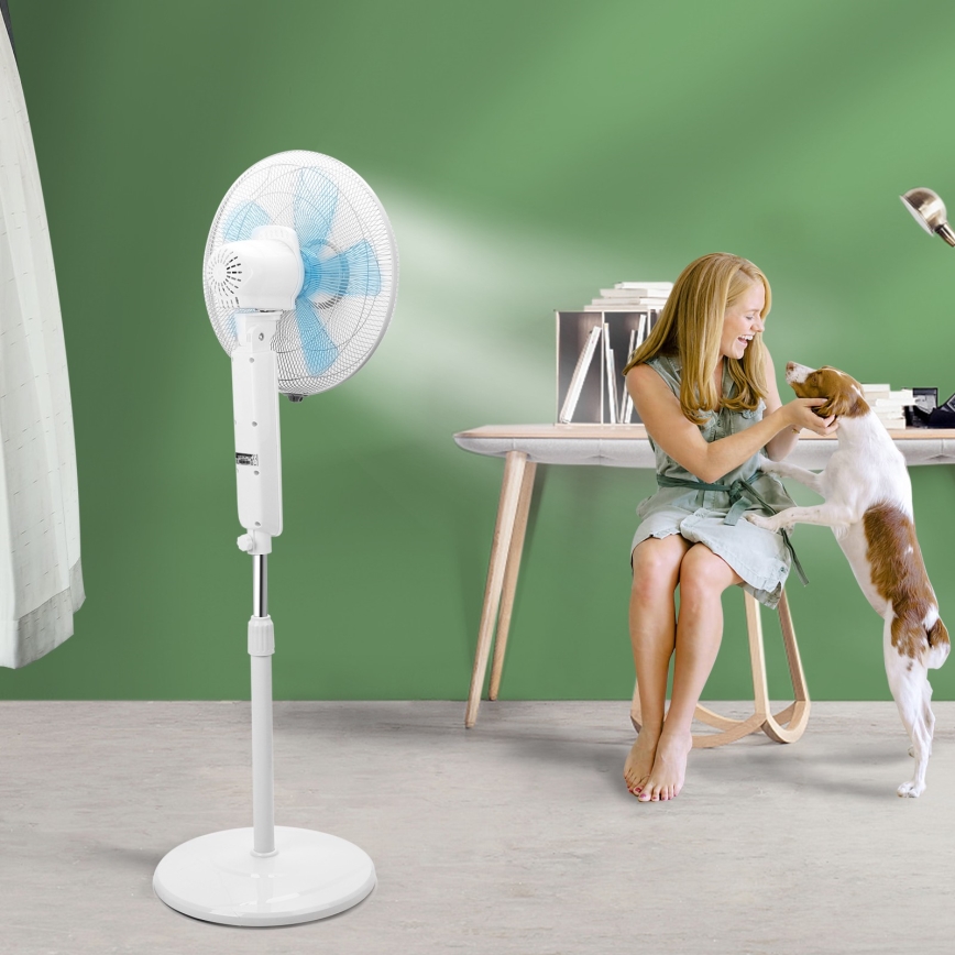 Aigostar - Podni ventilator 50W/230V 43 cm bijela + daljinski upravljač