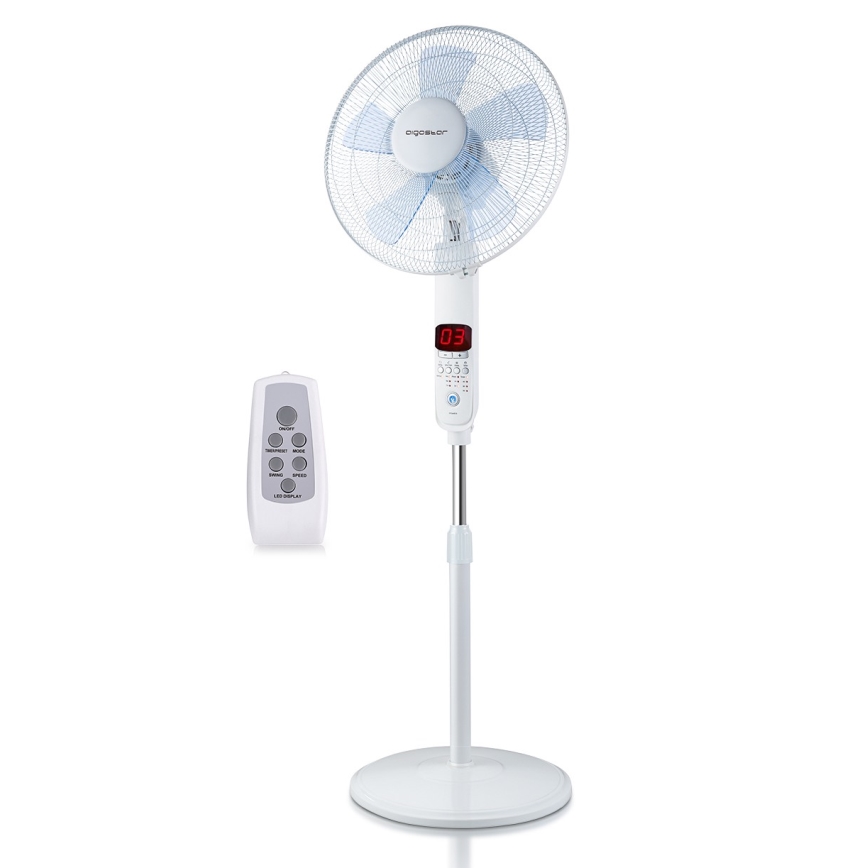 Aigostar - Podni ventilator 50W/230V 43 cm bijela + daljinski upravljač