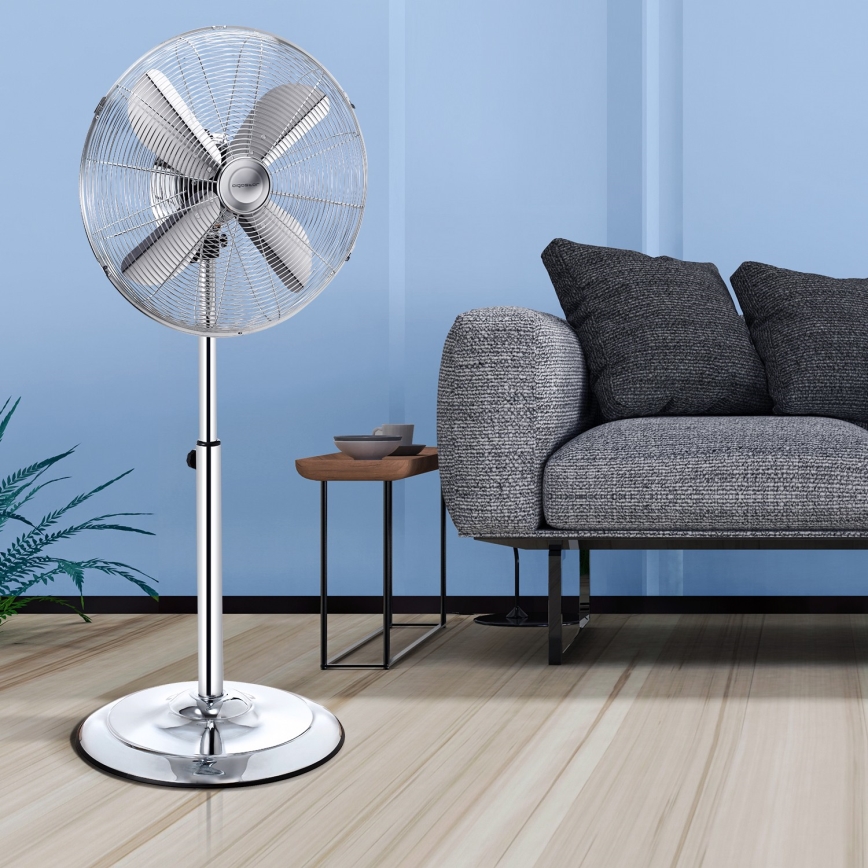 Aigostar - Podni ventilator 50W/230V 44,8 cm sjajni krom