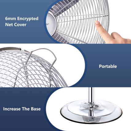 Aigostar - Podni ventilator 50W/230V 44,8 cm sjajni krom