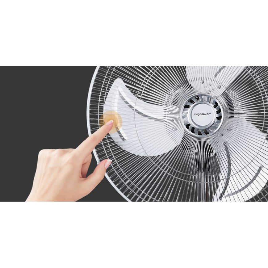 Aigostar - Podni ventilator 55W/230V sjajni krom/crna