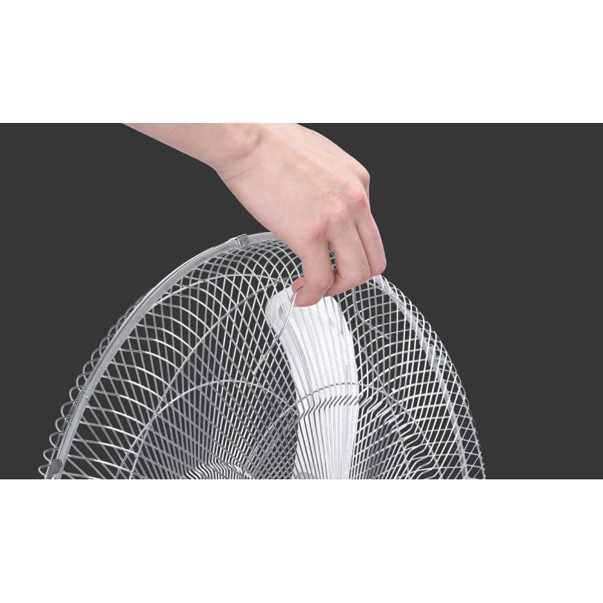 Aigostar - Podni ventilator 55W/230V sjajni krom/crna