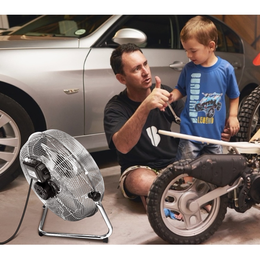 Aigostar - Podni ventilator 60W/230V 44,5 cm sjajni krom