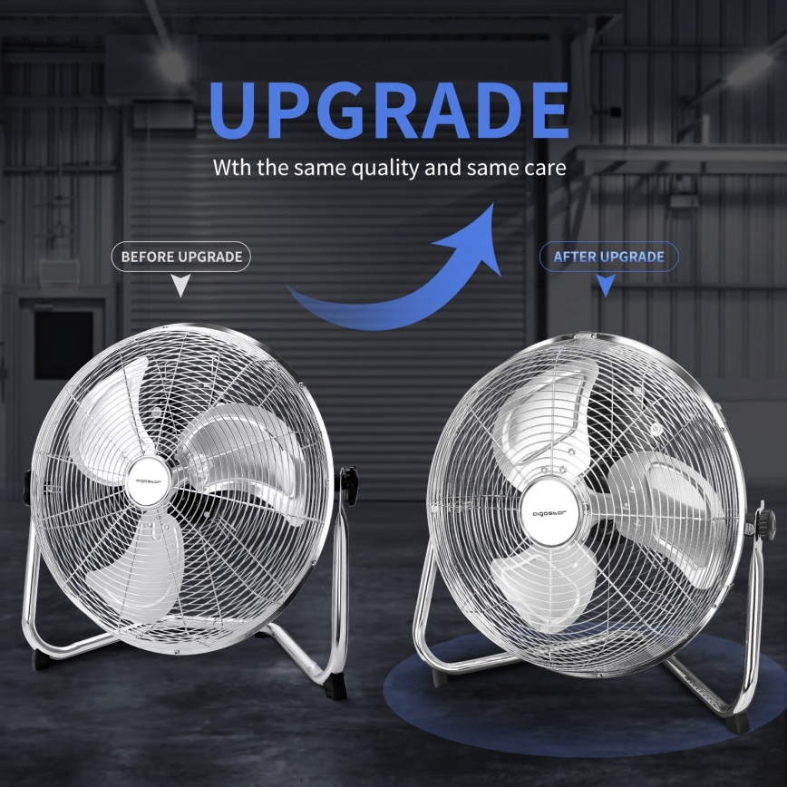 Aigostar - Podni ventilator 60W/230V 44,5 cm sjajni krom