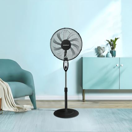 Aigostar - Podni ventilator 60W/230V crna + daljinski upravljač