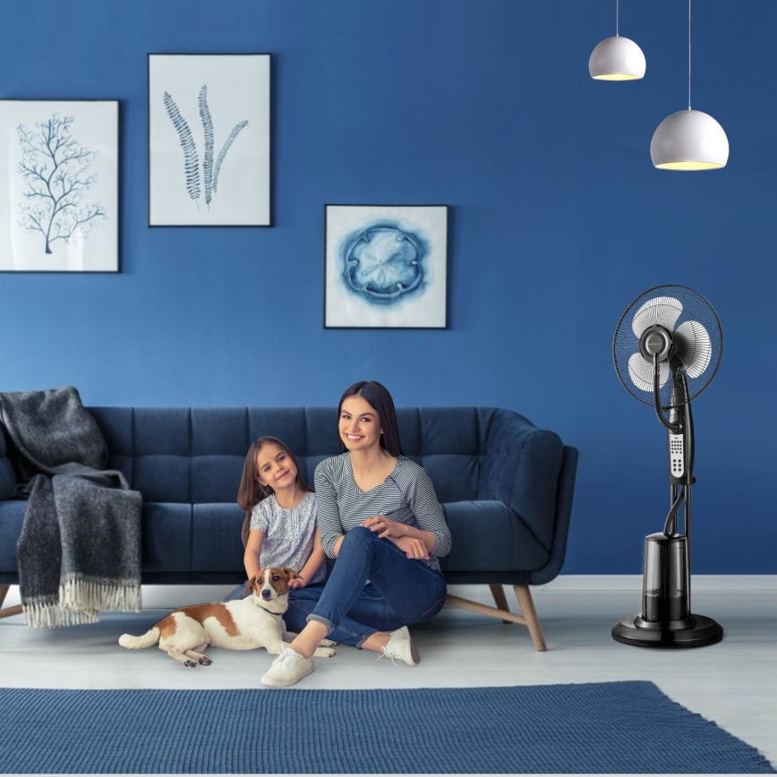 Aigostar - Podni ventilator s raspršivačem vode 75W/230V + DU