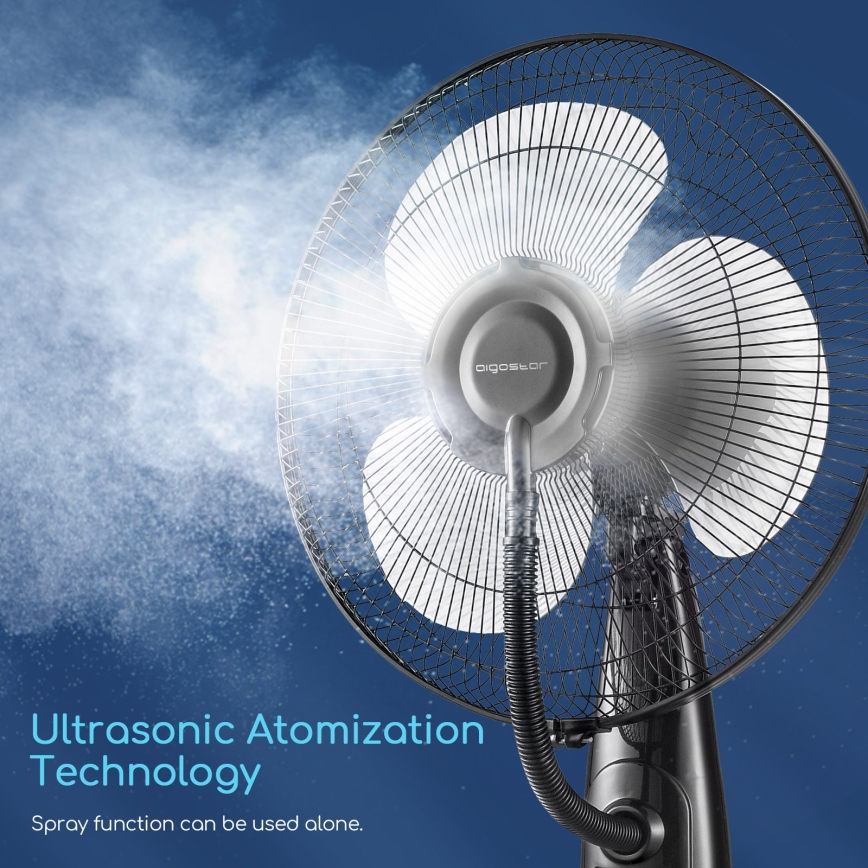 Aigostar - Podni ventilator s raspršivačem vode 75W/230V + DU