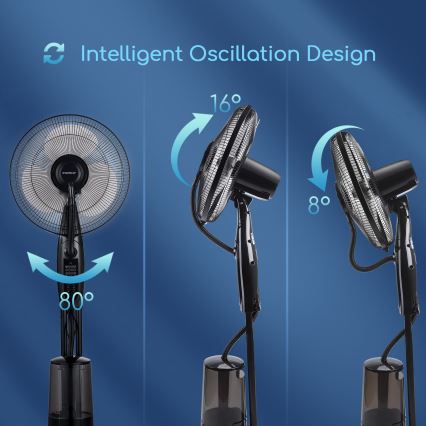 Aigostar - Podni ventilator s raspršivačem vode 75W/230V + DU
