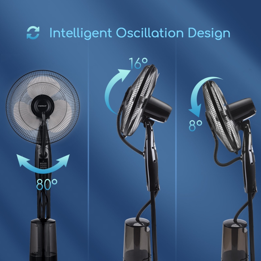 Aigostar - Podni ventilator s raspršivačem vode 75W/230V + DU