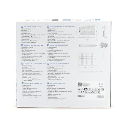 Aigostar - LED solarni reflektor s prigušivanjem LED/200W/3,2V IP65 20000 mAh + daljinski upravljač