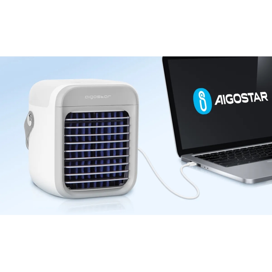Aigostar - Prijenosni rashlađivač zraka 8W/5V bijela