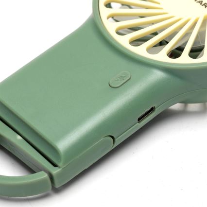 Aigostar - Prijenosni punjivi ventilator 4W/5V 500mAh USB zelene boje