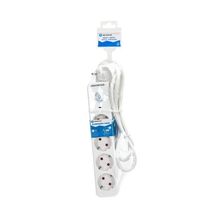 Aigostar - Produžni kabel s prekidačem 4U Tip F 1,5m bijela