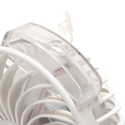Aigostar - Punjaći stolni ventilator s kopčom 2W/5V 2400mAh USB bijeli