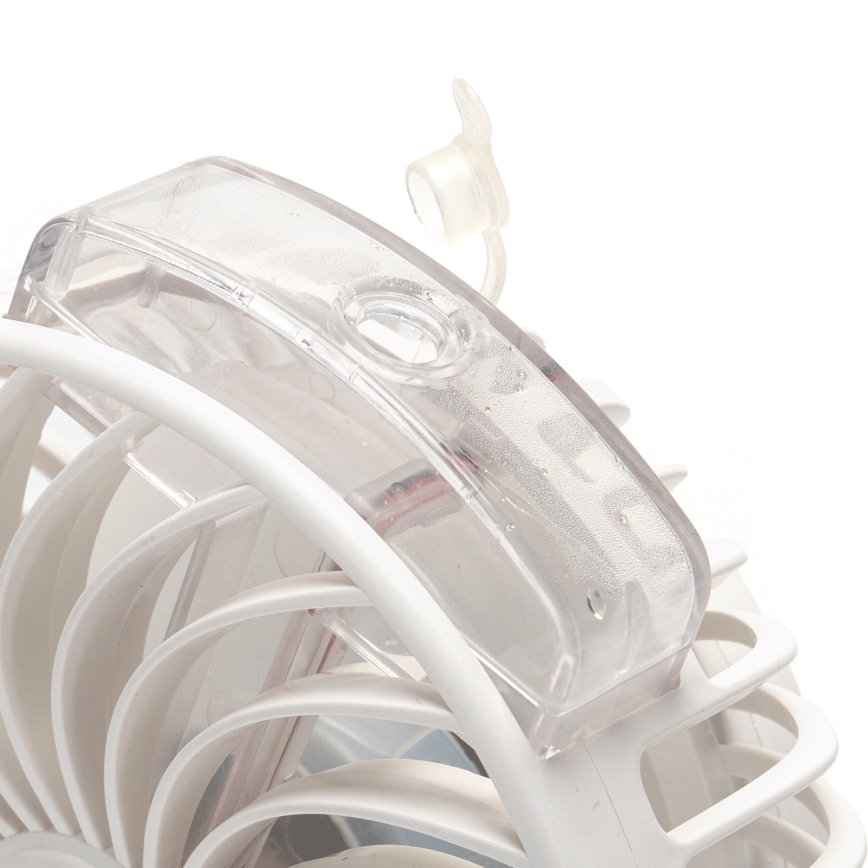 Aigostar - Punjaći stolni ventilator s kopčom 2W/5V 2400mAh USB bijeli