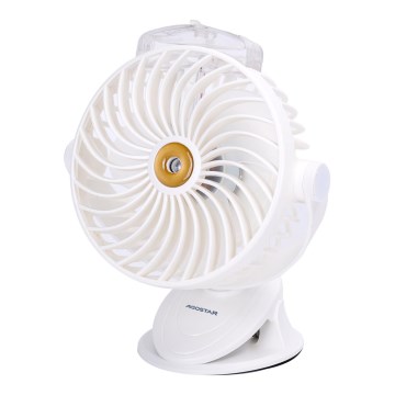 Aigostar - Punjivi džepni ventilator 2W/5V 2400mAh USB bijela