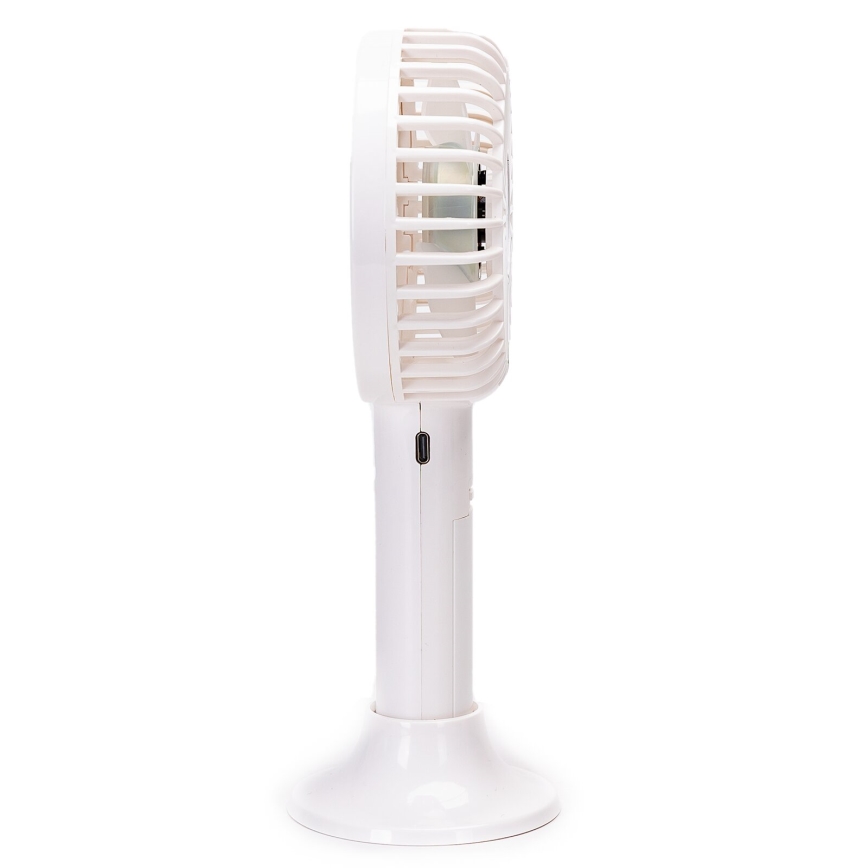 Aigostar - Punjivi džepni ventilator 3W/5V 1500mAh USB bijela