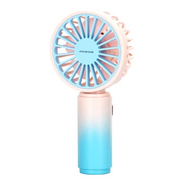 Aigostar - Punjivi džepni ventilator 3W/5V 500mAh USB ružičasta/plava