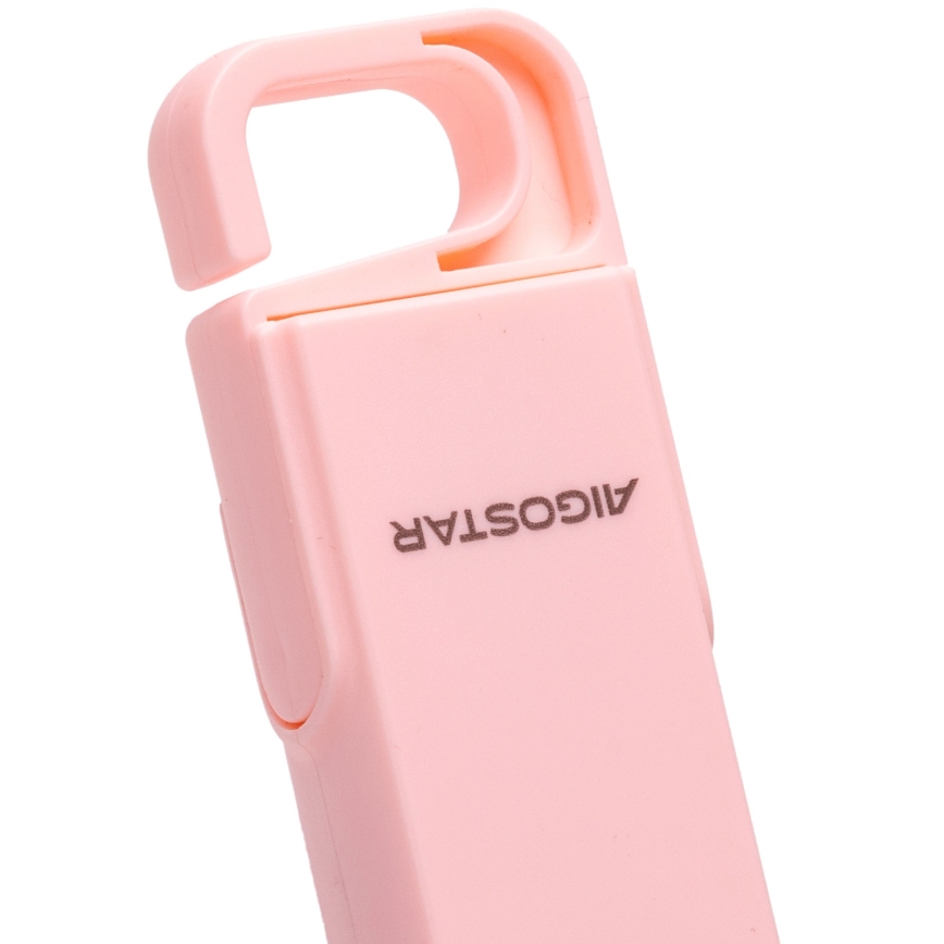 Aigostar - Punjivi džepni ventilator 4,5W/3,7V 1200mAh USB ružičasta