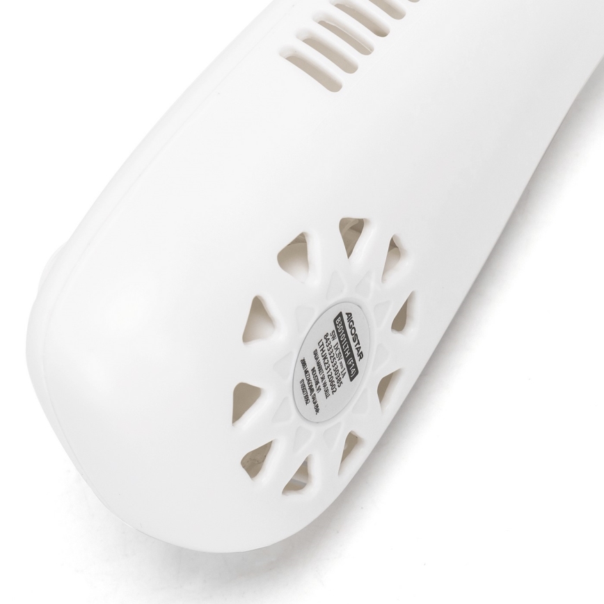 Aigostar - Punjivi ventilator za vrat 4W/5V 2000mAh bijela