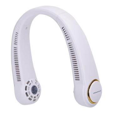 Aigostar - Punjivi ventilator za vrat 4W/5V 2000mAh bijela