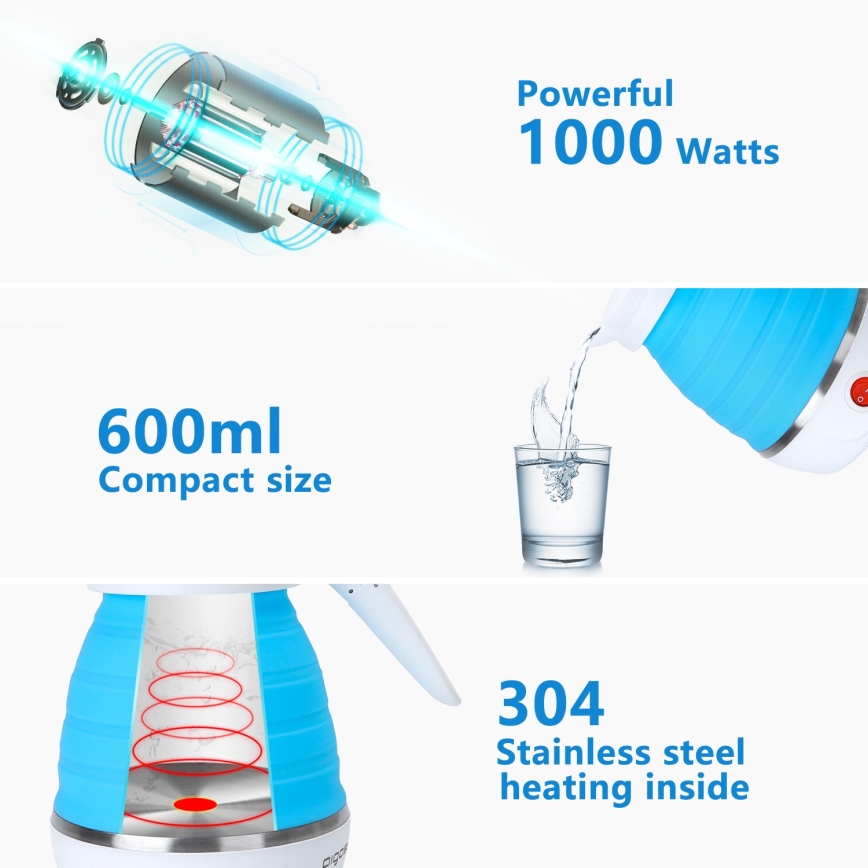 Aigostar - Putni kuhalo za vodu 600ml 1000W/230V