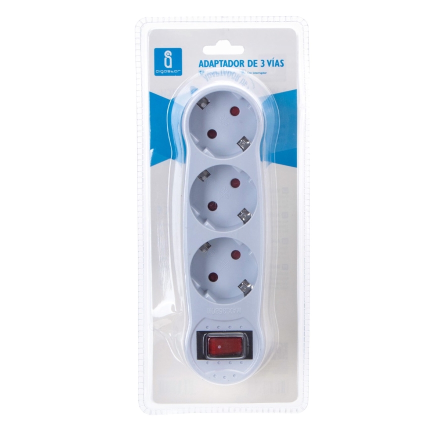 Aigostar - Razdjelnik s utičnicama i prekidačem 3x16A/230V SCHUKO