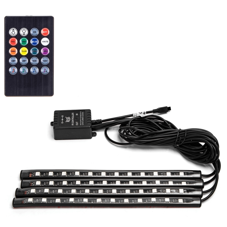 Aigostar - LED RGB podesive trake za automobil LED/4,5W/5V + daljinski upravljač