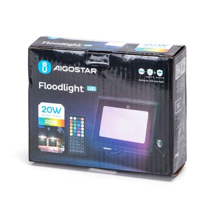 Aigostar - LED RGBW prigušivi reflektor LED/20W/230V IP65 + daljinski upravljač