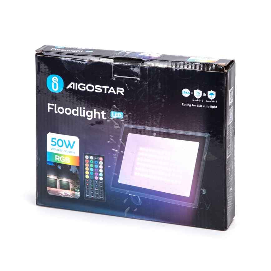 Aigostar - LED RGBW reflektor s mogućnošću prigušivanja LED/50W/230V IP65 + daljinsko upravljanje