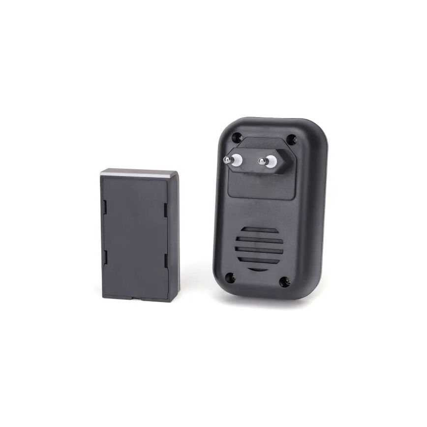 Aigostar - SET 2x Bežično zvono za utičnicu 230V IP44 crna/bakrena