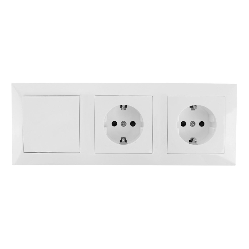 Aigostar - SET 2x Kućna utičnica s prekidačem 2x16A/250V