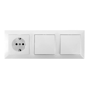 Aigostar - SET 2x kućni prekidač s utičnicom 1x16A/250V SCHUKO