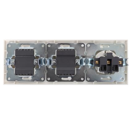 Aigostar - Set 2x kućnih prekidača s utičnicom 1x16A/250V SCHUKO