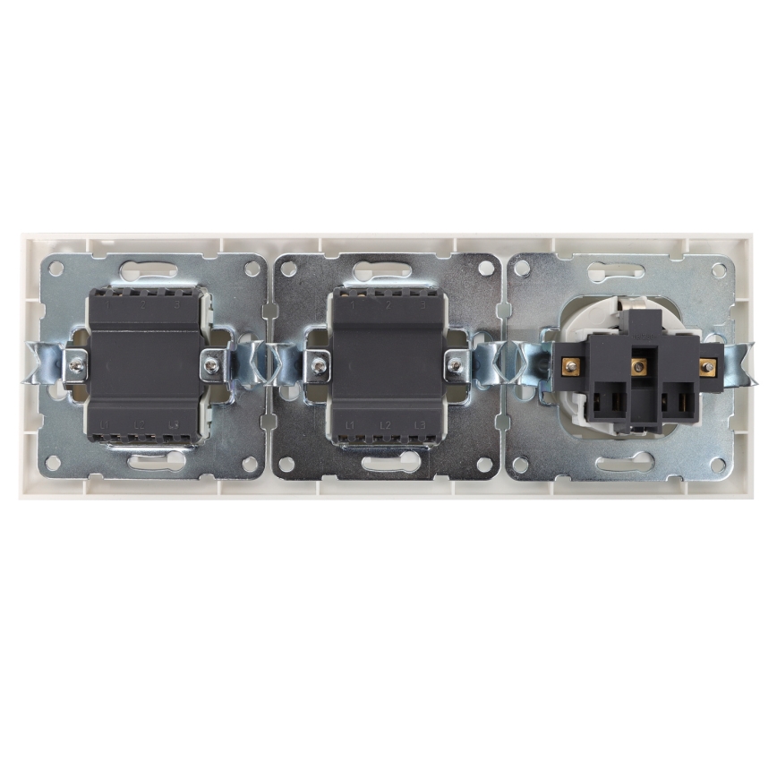Aigostar - Set 2x kućnih prekidača s utičnicom 1x16A/250V SCHUKO
