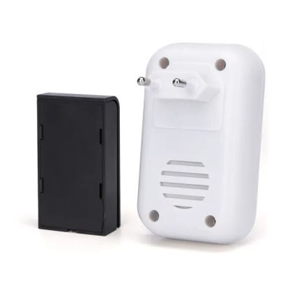 Aigostar - SET 2x Utično bežično zvono 230V/12V IP44 bijela/crna