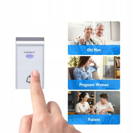 Aigostar - SET 2x Utično bežično zvono 230V/12V IP44 bijela