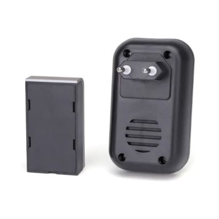 Aigostar - SET 2x Utično bežično zvono 230V/12V IP44 crna/bakrena