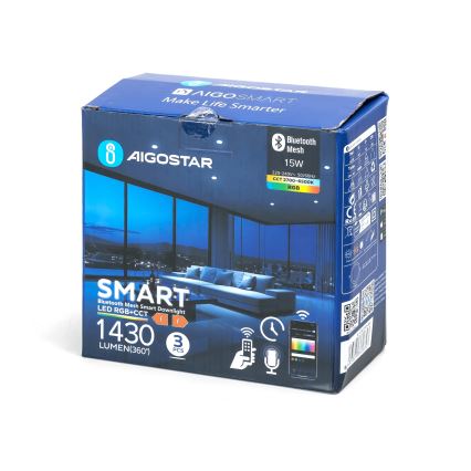 Aigostar - SET 3x LED RGBW Dimmabilno ugradbeno svjetlo MESH LED/15W/230V 2700K-6500K promjer 17 cm