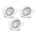 Aigostar - SET 3x LED Ugradna svjetiljka 1xGU10/4,5W/230V 4000K bijela