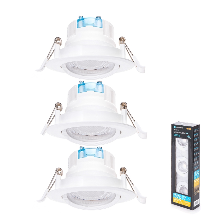 Aigostar - SET 3x LED Ugradna svjetla LED/5W/230V 3000K Ø 8,5 cm bijela