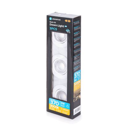 Aigostar - SET 3x LED Ugradna svjetla LED/5W/230V 3000K Ø 8,5 cm bijela