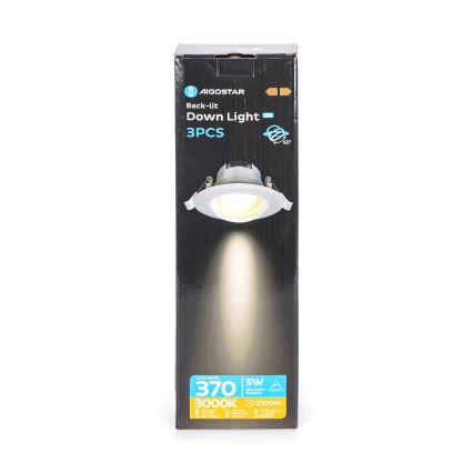 Aigostar - SET 3x LED Ugradna svjetla LED/5W/230V 3000K Ø 8,5 cm bijela