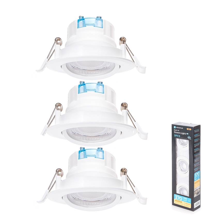 Aigostar - SET 3x LED Ugradna svjetla LED/5W/230V 4000K Ø 8,5 cm bijela