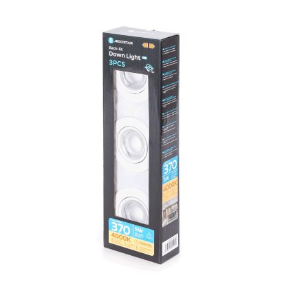 Aigostar - SET 3x LED Ugradna svjetla LED/5W/230V 4000K Ø 8,5 cm bijela
