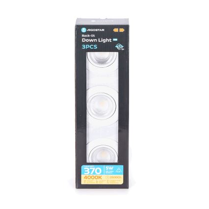 Aigostar - SET 3x LED Ugradna svjetla LED/5W/230V 4000K Ø 8,5 cm bijela