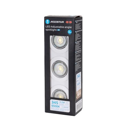 Aigostar - SET 3x LED ugradne svjetiljke 1xGU10/4,5W/230V 6500K bijela